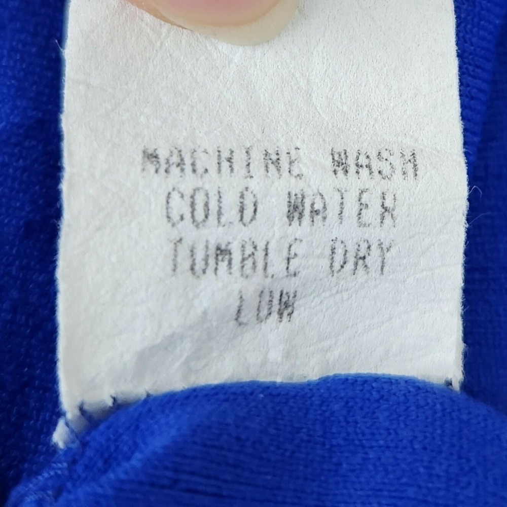 Wimbledon Top Women's Small Blue Cable Knit Vintage 90s Tennis Prep Country Club - Picture 12 of 13